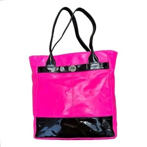 Pink and Black Patent Leather Mary Kay Tote Bag with Two Shoulder Straps
